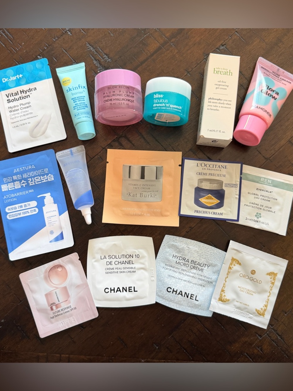 15-piece Skincare Cream Sample/Travel Size Bundle